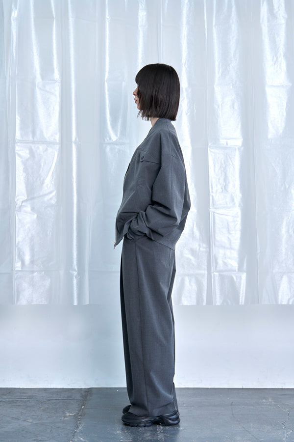 【Nora Lily】Cocoon Wide Line Suspenders Pants-Grey-225560100-12F