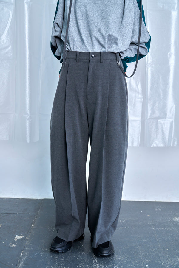 【Nora Lily】Cocoon Wide Line Suspenders Pants-Grey-225560100-12F