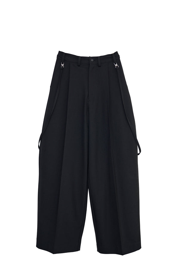 【Nora Lily】Cocoon Wide Line Suspenders Pants-Black-225560100-19F