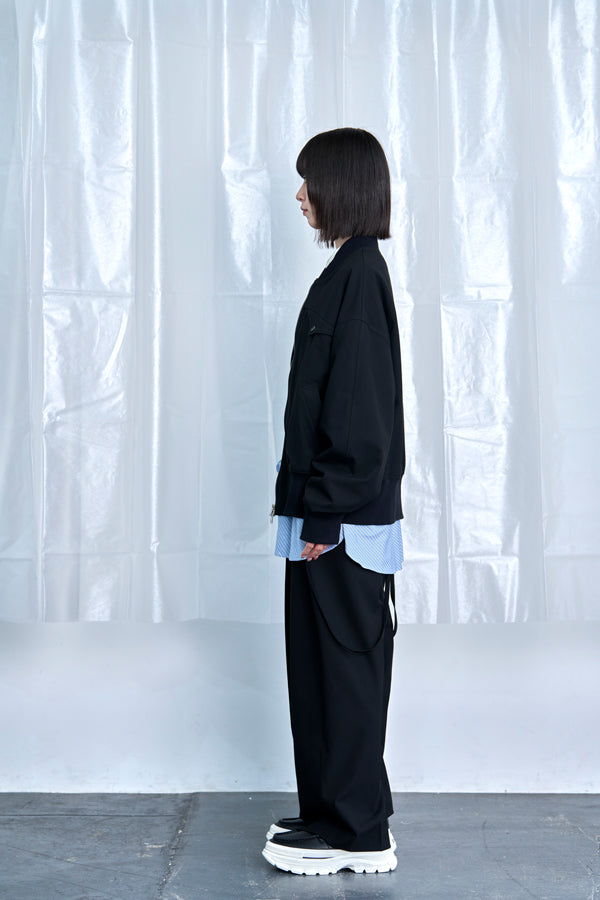 【Nora Lily】Cocoon Wide Line Suspenders Pants-Black-225560100-19F