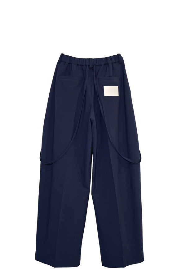 【Nora Lily】Cocoon Wide Line Suspenders Pants-Navy-225560100-93F