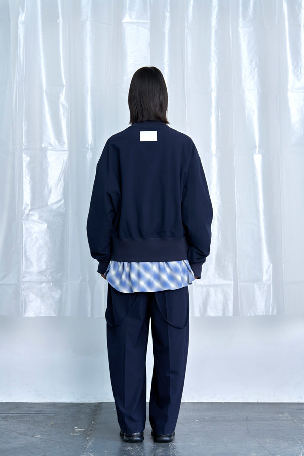 【Nora Lily】Cocoon Wide Line Suspenders Pants-Navy-225560100-93F