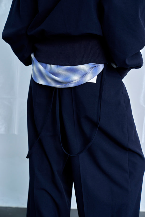 【Nora Lily】Cocoon Wide Line Suspenders Pants-Navy-225560100-93F
