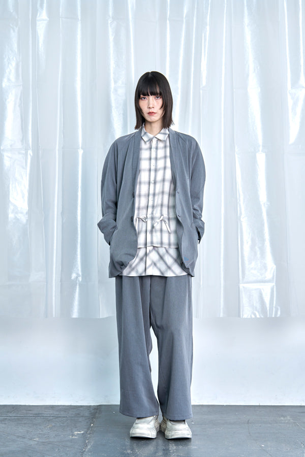 【Nora Lily】Stripe Panel Relaxed Pants-Grey-225560102-12F