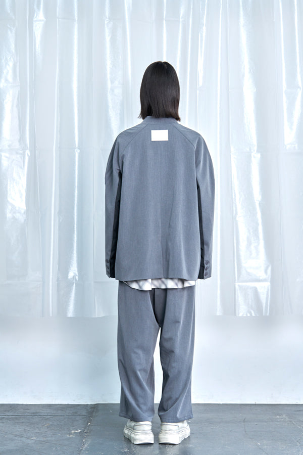 【Nora Lily】Stripe Panel Relaxed Pants-Grey-225560102-12F