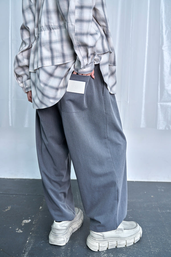 【Nora Lily】Stripe Panel Relaxed Pants-Grey-225560102-12F
