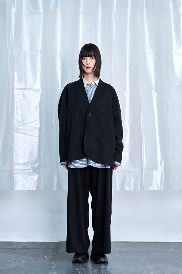 【Nora Lily】Stripe Panel Relaxed Pants-Black-225560102-19F