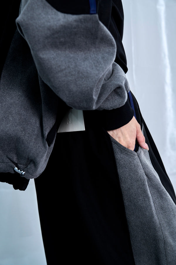 Nora Lily】Denim Combo Relax Pants-Black × Black-225560103-19F