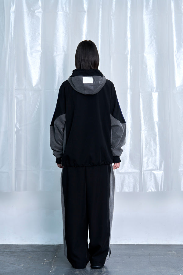 Nora Lily】Denim Combo Relax Pants-Black × Black-225560103-19F