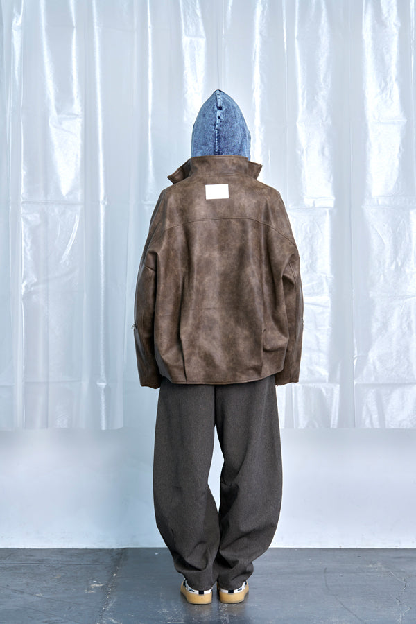 【Nora Lily】Wide Leg Barrel Pants-Brown-225560104-42F