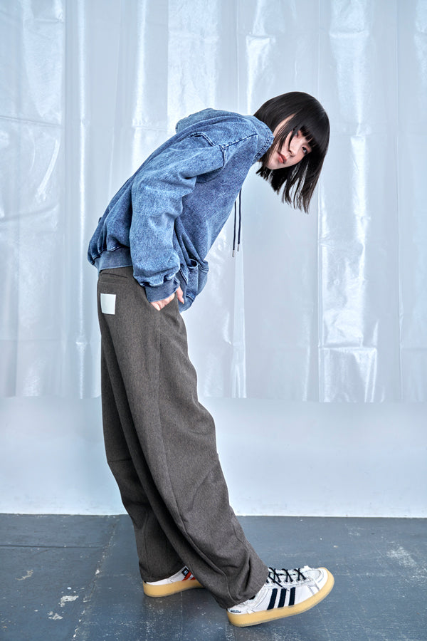【Nora Lily】Wide Leg Barrel Pants-Brown-225560104-42F
