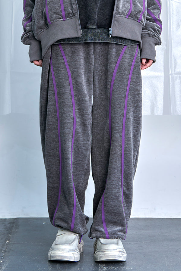 【Nora Lily】Curved Line Track Pants-Grey-225560105-12F