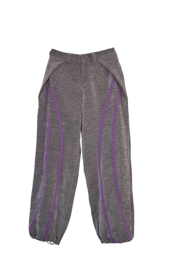 【Nora Lily】Curved Line Track Pants-Grey-225560105-12F