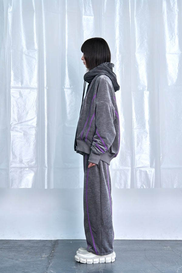 【Nora Lily】Curved Line Track Pants-Grey-225560105-12F