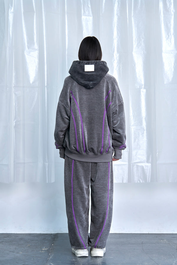 【Nora Lily】Curved Line Track Pants-Grey-225560105-12F