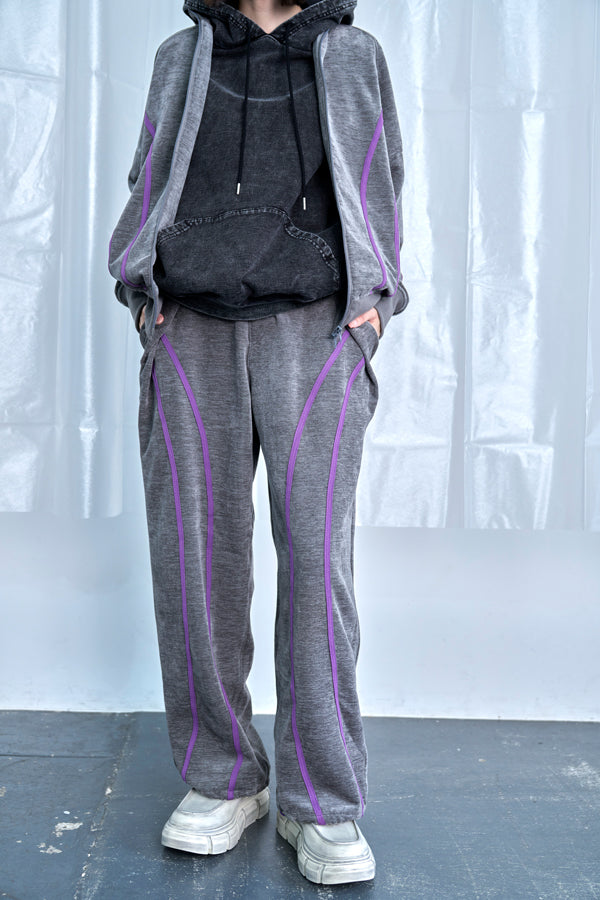 【Nora Lily】Curved Line Track Pants-Grey-225560105-12F