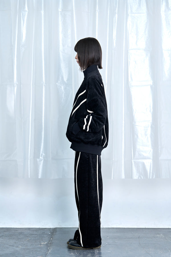 【Nora Lily】Curved Line Track Pants-Black-225560105-19F