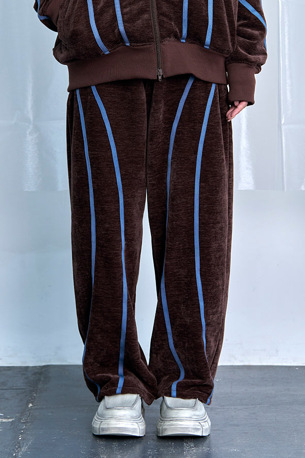【Nora Lily】Curved Line Track Pants-Brown-225560105-42F