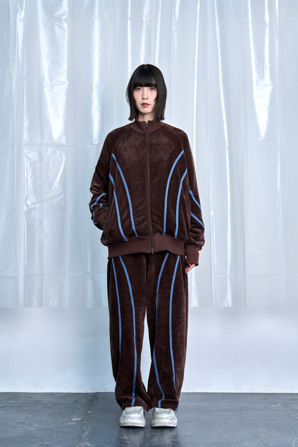 【Nora Lily】Curved Line Track Pants-Brown-225560105-42F