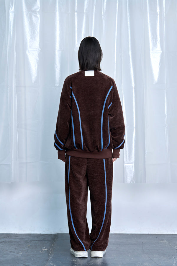 【Nora Lily】Curved Line Track Pants-Brown-225560105-42F