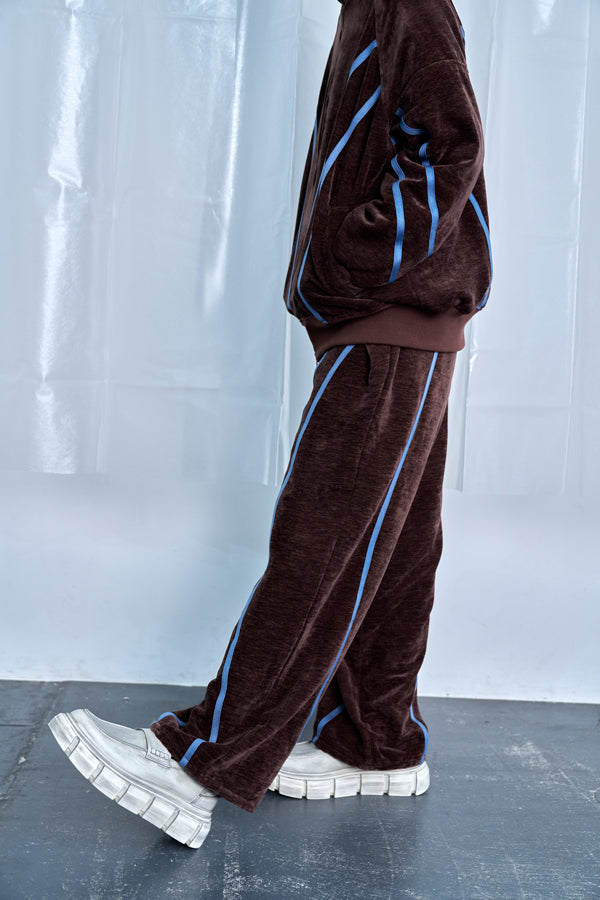 【Nora Lily】Curved Line Track Pants-Brown-225560105-42F