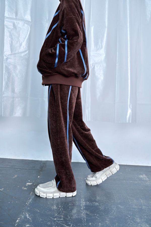 【Nora Lily】Curved Line Track Pants-Brown-225560105-42F