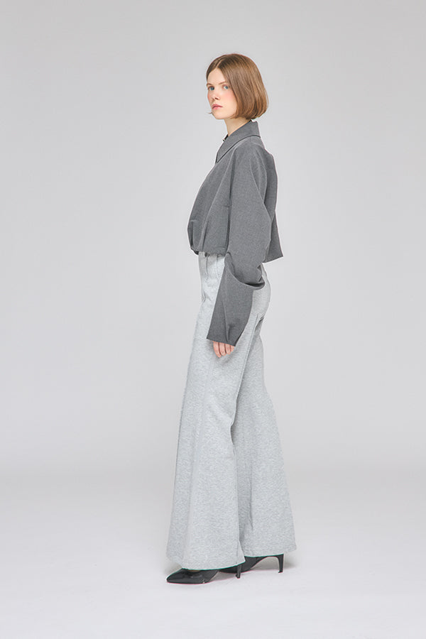 【Nora Lily】「elle」Bell Bottom Line Sweat Pants-Heather Grey-225560106-14F