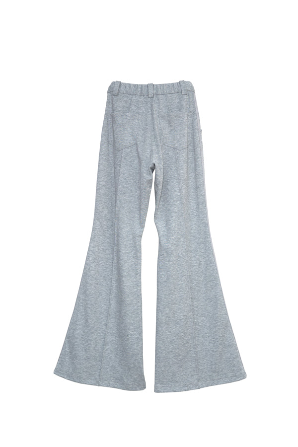 【Nora Lily】「elle」Bell Bottom Line Sweat Pants-Heather Grey-225560106-14F