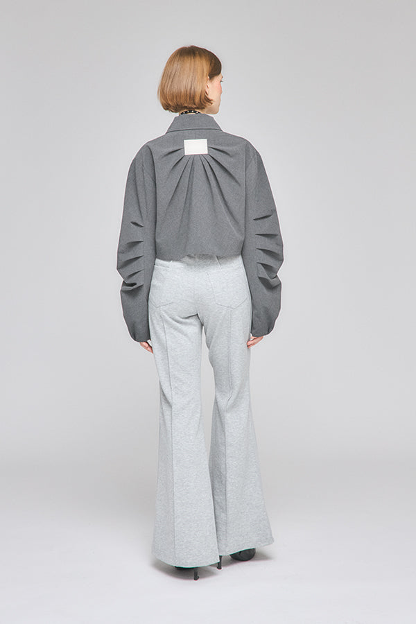 【Nora Lily】「elle」Bell Bottom Line Sweat Pants-Heather Grey-225560106-14F