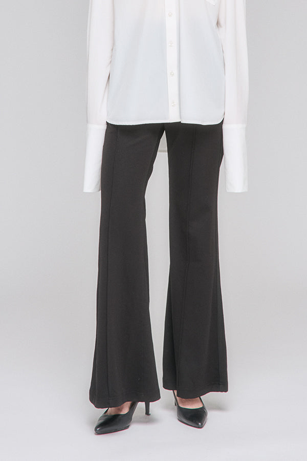 【Nora Lily】「elle」Bell Bottom Line Sweat Pants-Black-225560106-19F