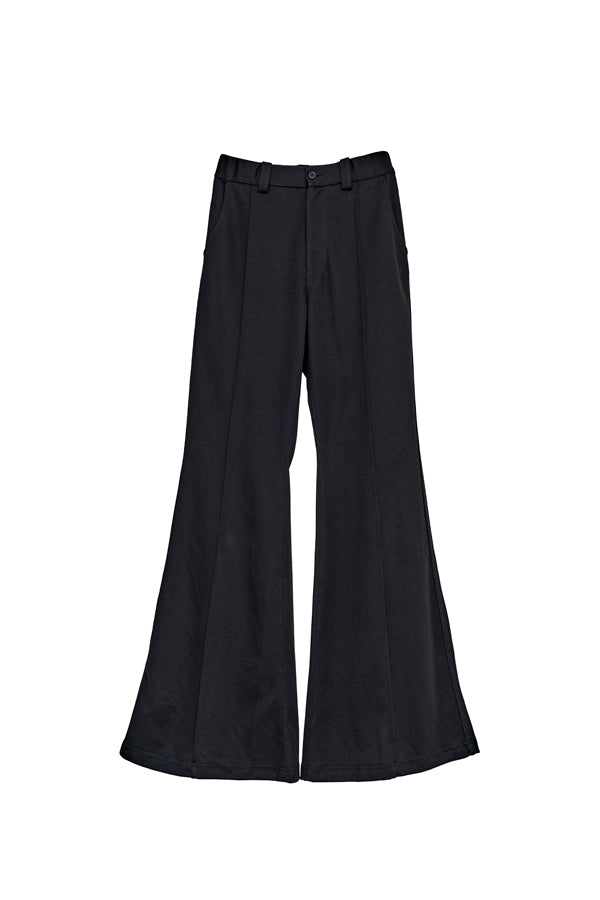 【Nora Lily】「elle」Bell Bottom Line Sweat Pants-Black-225560106-19F
