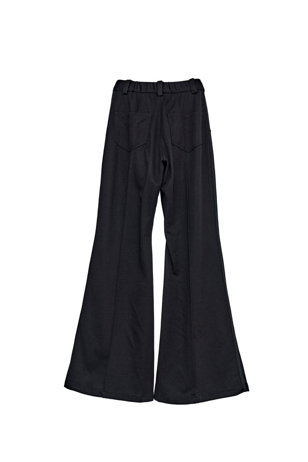 【Nora Lily】「elle」Bell Bottom Line Sweat Pants-Black-225560106-19F