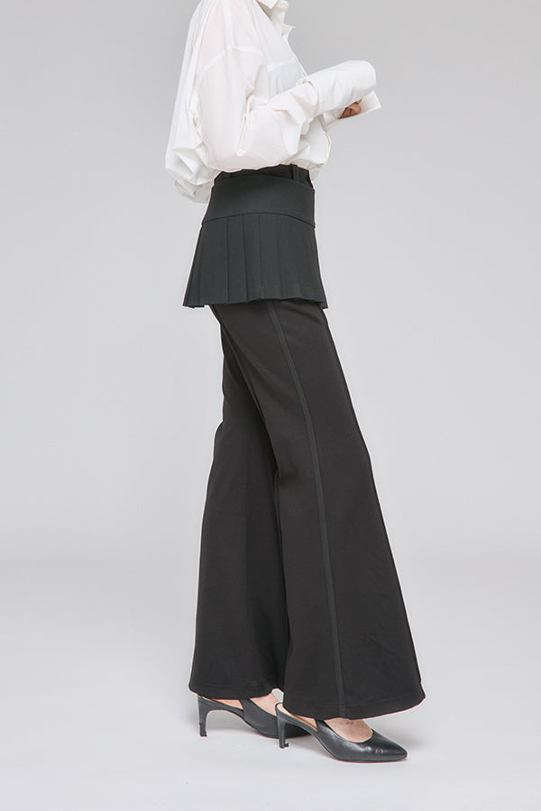 【Nora Lily】「elle」Bell Bottom Line Sweat Pants-Black-225560106-19F