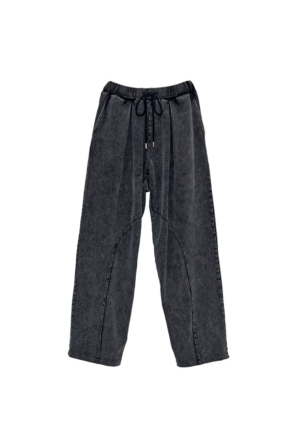 【Nora Lily】「elle」Chemical Denim Like Sweat Pants-Chemical Black-225560107-19F