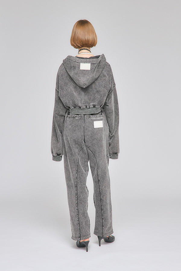 【Nora Lily】「elle」Chemical Denim Like Sweat Pants-Chemical Black-225560107-19F