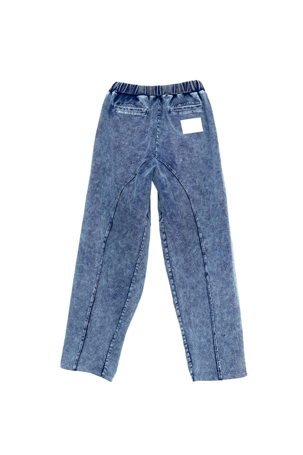 【Nora Lily】「elle」Chemical Denim Like Sweat Pants-Chemical Indigo-225560107-93F
