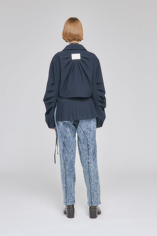 【Nora Lily】「elle」Chemical Denim Like Sweat Pants-Chemical Indigo-225560107-93F