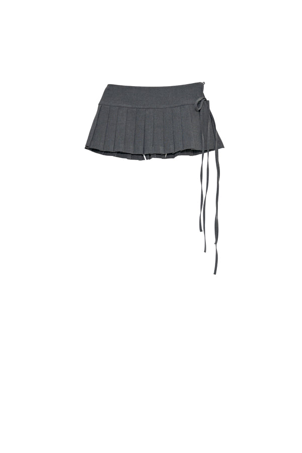【Nora Lily】「elle」Middle Length Pleated Skirt-Grey-225560108-12F
