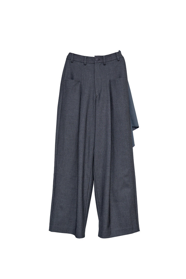 【Nora Lily】「elle」Shifted Pocket Wide Pants-Grey-225560110-13F