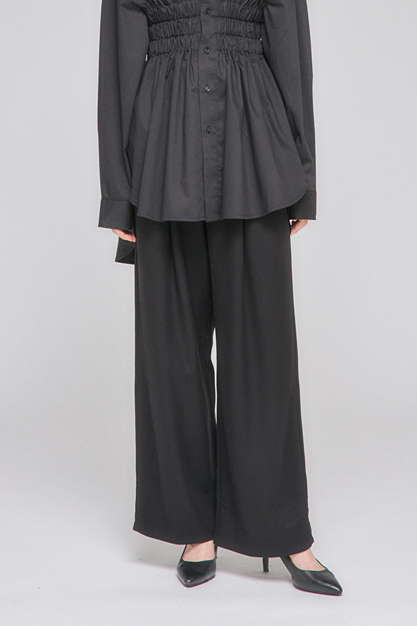 【Nora Lily】「elle」Shifted Pocket Wide Pants-Black-225560110-19F