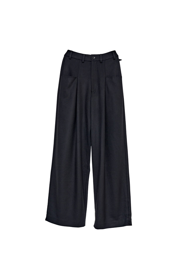 【Nora Lily】「elle」Shifted Pocket Wide Pants-Black-225560110-19F