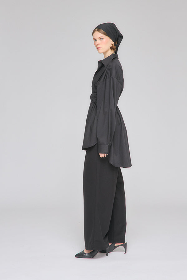 【Nora Lily】「elle」Shifted Pocket Wide Pants-Black-225560110-19F