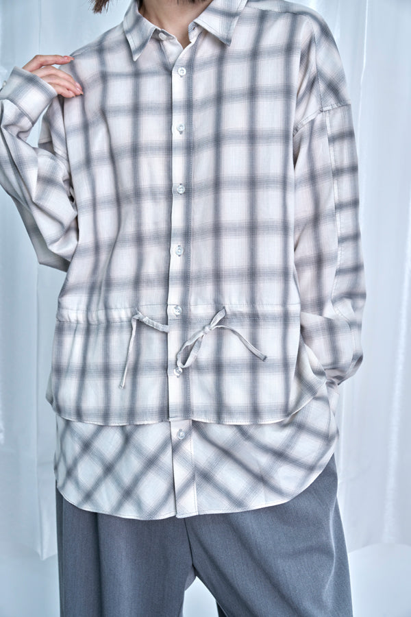 【Nora Lily】Fake Layered Shirt-Ombre Grey-225580148-13F