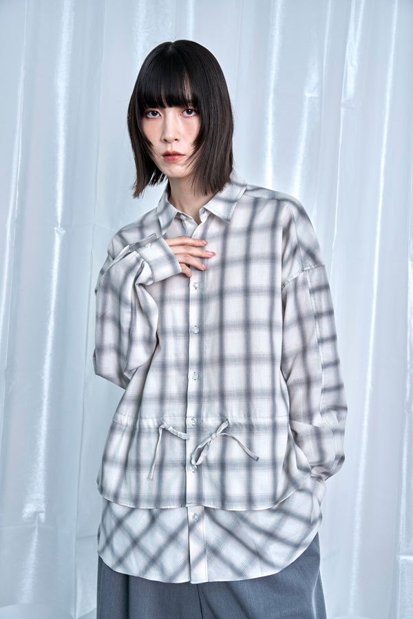 【Nora Lily】Fake Layered Shirt-Ombre Grey-225580148-13F