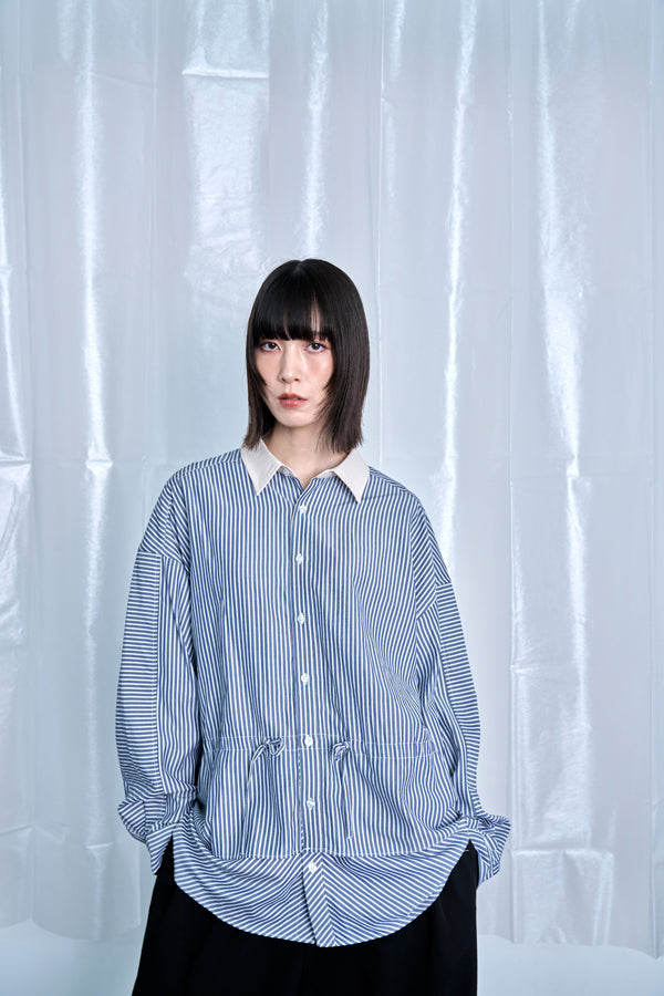 【Nora Lily】Fake Layered Shirt-Black Stripe -225580148-19F