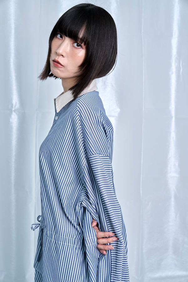 【Nora Lily】Fake Layered Shirt-Black Stripe -225580148-19F