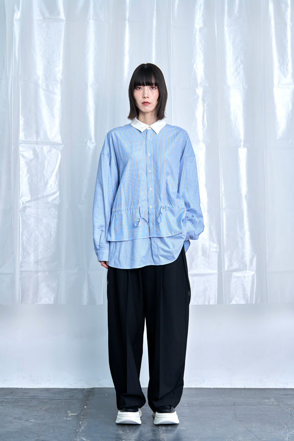 【Nora Lily】Fake Layered Shirt-Sax Stripe -225580148-90F