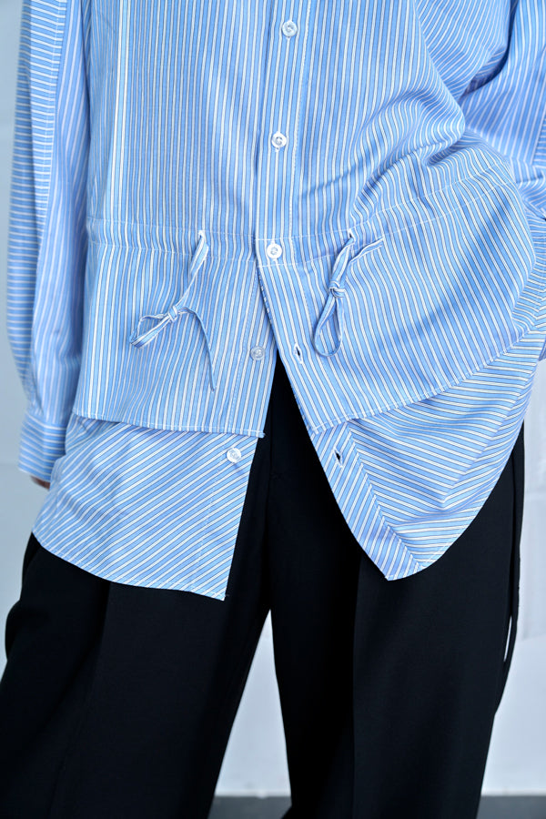 【Nora Lily】Fake Layered Shirt-Sax Stripe -225580148-90F