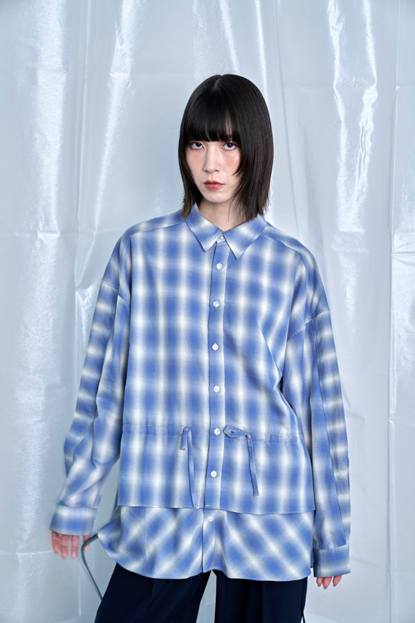 【Nora Lily】Fake Layered Shirt-Ombre Blue-225580148-92F