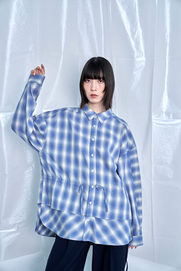 【Nora Lily】Fake Layered Shirt-Ombre Blue-225580148-92F